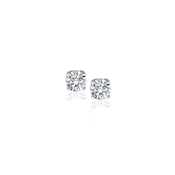 14k White Gold Diamond Four Prong Stud Earrings (1/4 cttw) - Premium Earrings - Just $742.99! Shop now at Pulse Designer Fashion