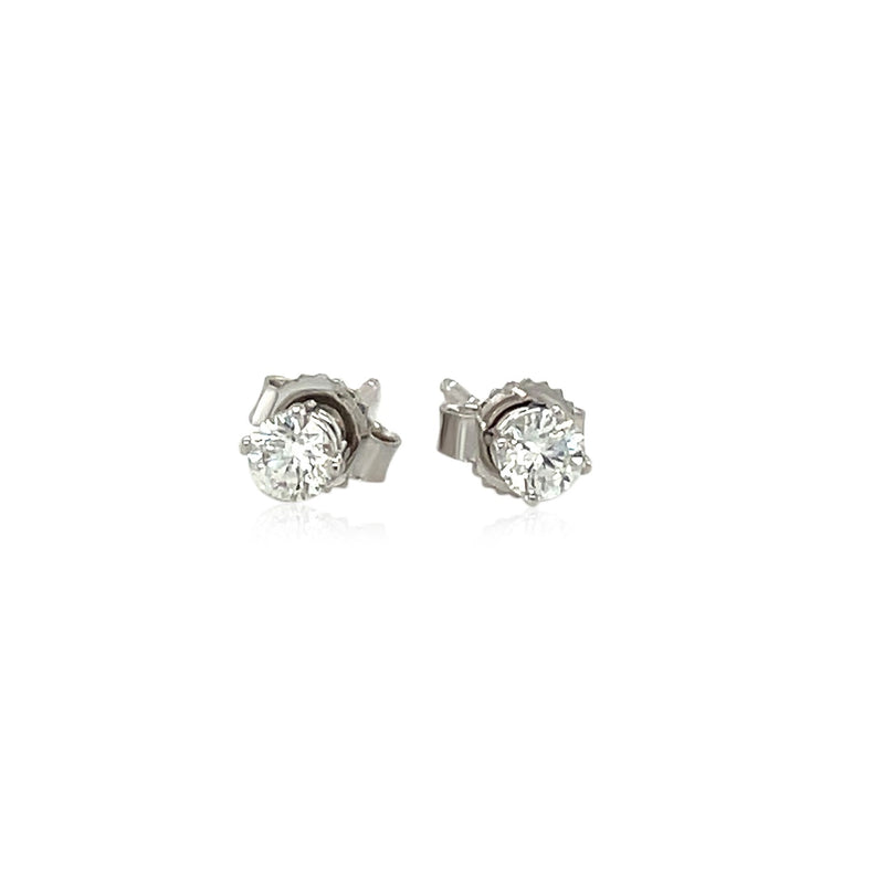 14k White Gold Diamond Four Prong Stud Earrings (1/4 cttw) - Premium Earrings - Just $742.99! Shop now at Pulse Designer Fashion