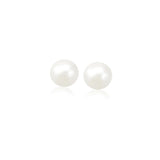 14k Yellow Gold Freshwater Cultured White Pearl Stud Earrings (6.0 mm) - Premium Earrings - Just $156.99! Shop now at Pulse Designer Fashion