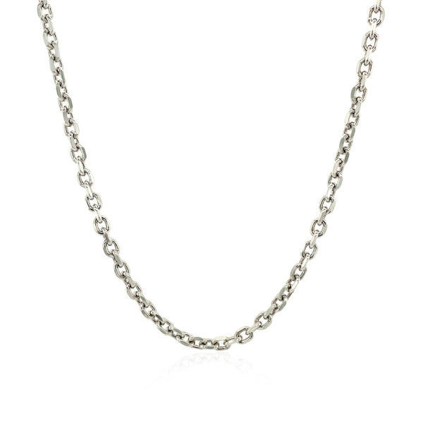 2.3mm Sterling Silver Rhodium Plated Cable Chain - Premium Chains - Just $66.99! Shop now at Pulse Designer Fashion