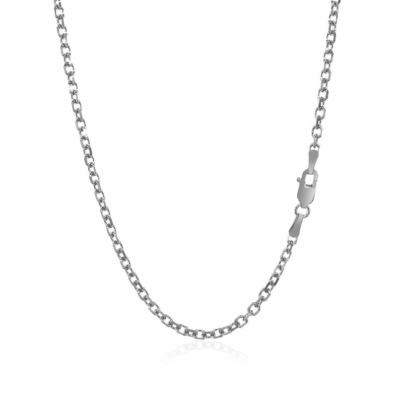 2.3mm Sterling Silver Rhodium Plated Cable Chain - Premium Chains - Just $66.99! Shop now at Pulse Designer Fashion