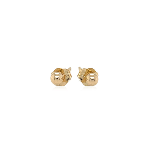 14k Yellow Gold Polished Round Stud Earrings - Premium Earrings - Just $72.99! Shop now at Pulse Designer Fashion