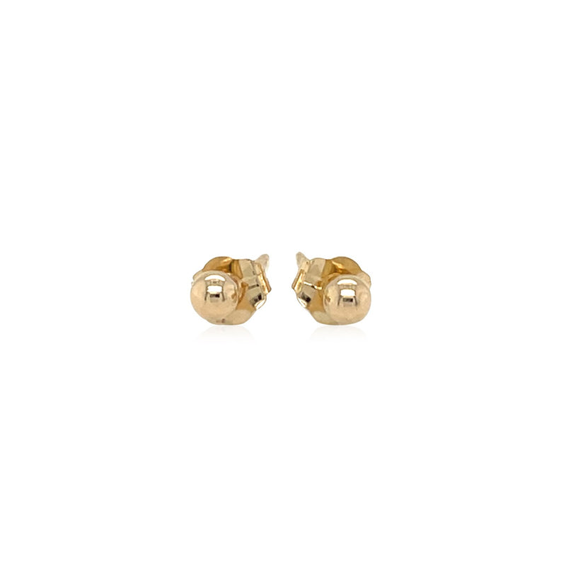 14k Yellow Gold Polished Round Stud Earrings - Premium Earrings - Just $72.99! Shop now at Pulse Designer Fashion