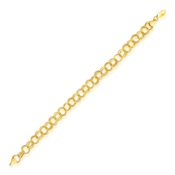 8.0 mm 14k Yellow Gold Lite Charm Bracelet - Premium Bracelets - Just $1021.99! Shop now at Pulse Designer Fashion