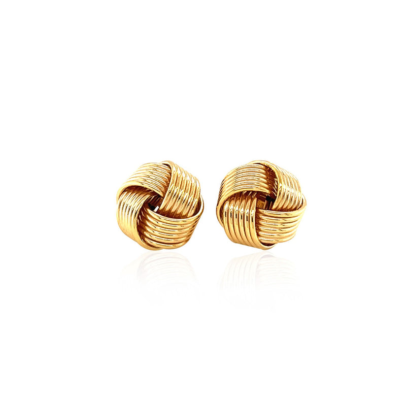 14k Yellow Gold Interlaced Love Knot Stud Earrings - Premium Earrings - Just $382.99! Shop now at Pulse Designer Fashion