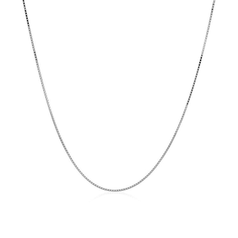 14k White Gold Classic Box Chain 0.6mm - Premium Chains - Just $182.99! Shop now at Pulse Designer Fashion