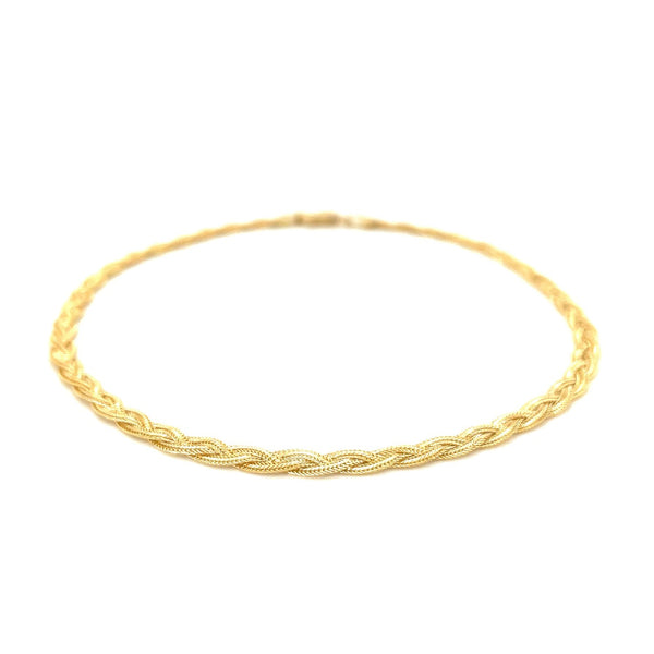 3.5mm 14k Yellow Gold Braided Bracelet - Premium Bracelets - Just $510.99! Shop now at Pulse Designer Fashion