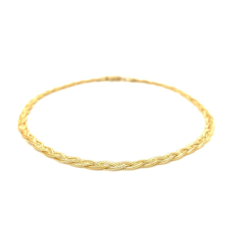 3.5mm 14k Yellow Gold Braided Bracelet - Premium Bracelets - Just $510.99! Shop now at Pulse Designer Fashion