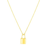 14k Yellow Gold Padlock Necklace - Premium Necklaces - Just $503.99! Shop now at Pulse Designer Fashion