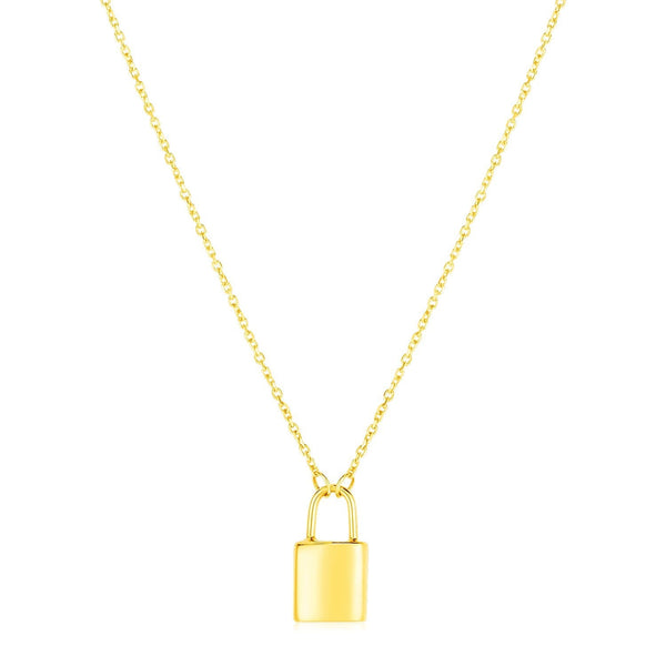 14k Yellow Gold Padlock Necklace - Premium Necklaces - Just $503.99! Shop now at Pulse Designer Fashion