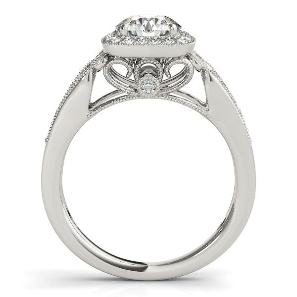 14k White Gold Baroque Shank Style Cut Diamond Engagement Ring (1 1/4 cttw) - Premium Rings - Just $7315.99! Shop now at Pulse Designer Fashion