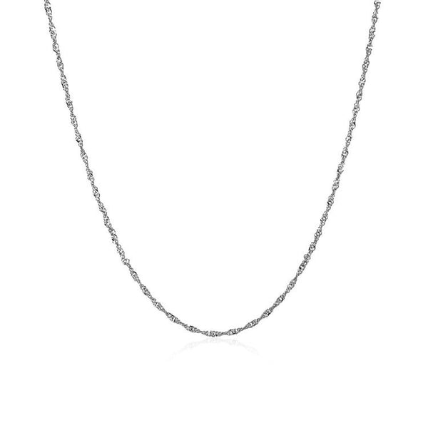 14k White Gold Singapore Chain 1.0mm - Premium Chains - Just $174.99! Shop now at Pulse Designer Fashion