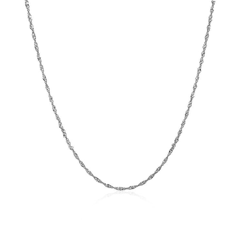 14k White Gold Singapore Chain 1.0mm - Premium Chains - Just $174.99! Shop now at Pulse Designer Fashion