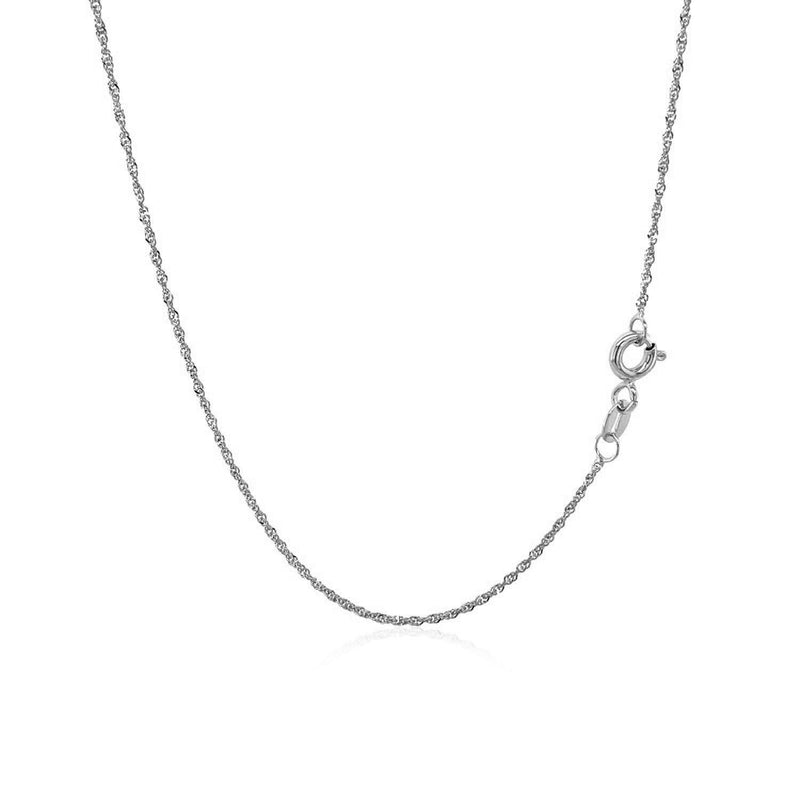 14k White Gold Singapore Chain 1.0mm - Premium Chains - Just $174.99! Shop now at Pulse Designer Fashion