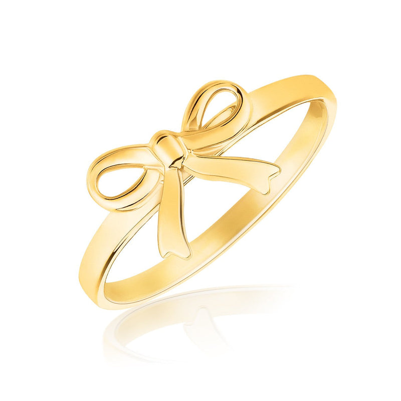 14k Yellow Gold Bow Ring - Premium Rings - Just $327.99! Shop now at Pulse Designer Fashion