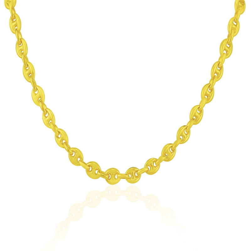 4.7mm 14k Yellow Gold Puffed Mariner Link Chain - Premium Chains - Just $1375.99! Shop now at Pulse Designer Fashion