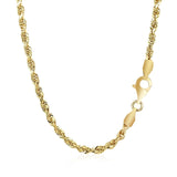 2.75mm 14k Yellow Gold Solid Diamond Cut Rope Chain - Premium Chains - Just $1165.99! Shop now at Pulse Designer Fashion