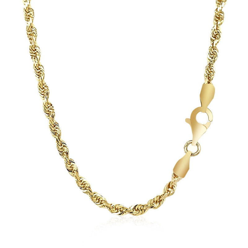 2.75mm 14k Yellow Gold Solid Diamond Cut Rope Chain - Premium Chains - Just $1165.99! Shop now at Pulse Designer Fashion