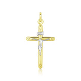 14k Two Tone Gold Cross Pendant - Premium Pendants - Just $211.99! Shop now at Pulse Designer Fashion