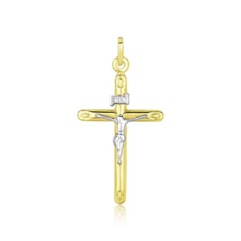 14k Two Tone Gold Cross Pendant - Premium Pendants - Just $211.99! Shop now at Pulse Designer Fashion