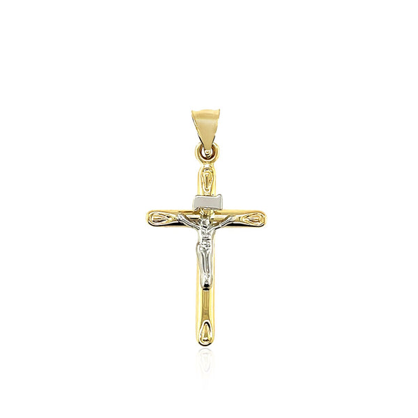 14k Two Tone Gold Cross Pendant - Premium Pendants - Just $211.99! Shop now at Pulse Designer Fashion