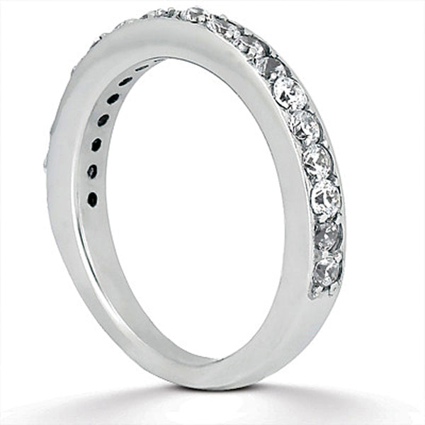 14k White Gold Pave Diamond Wedding Ring Band Set 1/2 Around - Premium Rings - Just $1410.99! Shop now at Pulse Designer Fashion