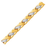 14k Two-Tone Gold Fancy Weave Bracelet with Contrasting Finish - Premium Bracelets - Just $944.99! Shop now at Pulse Designer Fashion