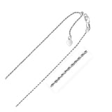 10k White Gold Adjustable Rope Chain 1.0mm - Premium Chains - Just $383.99! Shop now at Pulse Designer Fashion