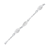 14k White Gold Filigree Marquise Stationed Anklet - Premium Anklets - Just $438.99! Shop now at Pulse Designer Fashion