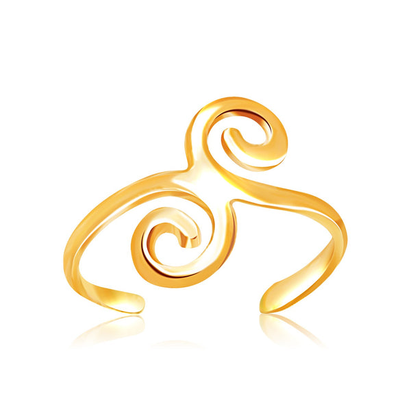 14k Yellow Gold Scrollwork Motif Toe Ring - Premium Toe Rings - Just $175.99! Shop now at Pulse Designer Fashion