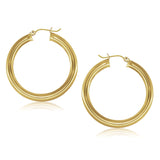 14k Yellow Gold Polished Hoop Earrings (40 mm) - Premium Earrings - Just $1015.99! Shop now at Pulse Designer Fashion