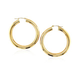 14k Yellow Gold Polished Hoop Earrings (40 mm) - Premium Earrings - Just $1015.99! Shop now at Pulse Designer Fashion