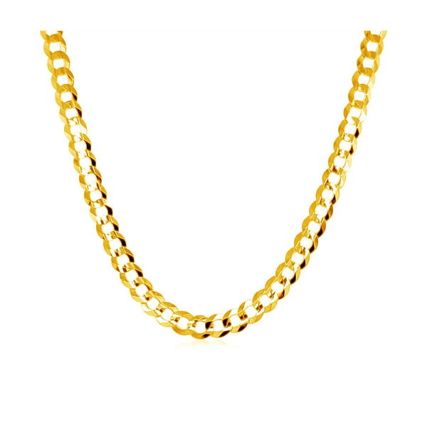 3.6mm 14k Yellow Gold Solid Curb Chain - Premium Chains - Just $842.99! Shop now at Pulse Designer Fashion