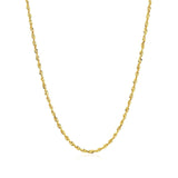 2.0mm 14k Yellow Gold Solid Diamond Cut Rope Chain - Premium Chains - Just $558.99! Shop now at Pulse Designer Fashion