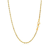 2.0mm 14k Yellow Gold Solid Diamond Cut Rope Chain - Premium Chains - Just $558.99! Shop now at Pulse Designer Fashion