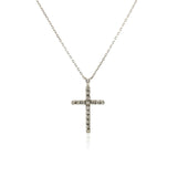 Cross Pendant with Diamonds in Sterling Silver - Premium Pendants - Just $191.99! Shop now at Pulse Designer Fashion