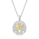 Designer Sterling Silver and 14k Yellow Gold Sand Dollar Pendant - Premium Pendants - Just $325.99! Shop now at Pulse Designer Fashion