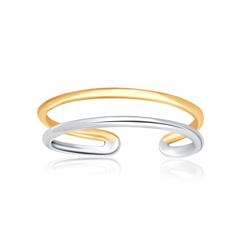 14k Two-Tone Gold Toe Ring with a Fancy Open Wire Style - Premium Toe Rings - Just $201.99! Shop now at Pulse Designer Fashion