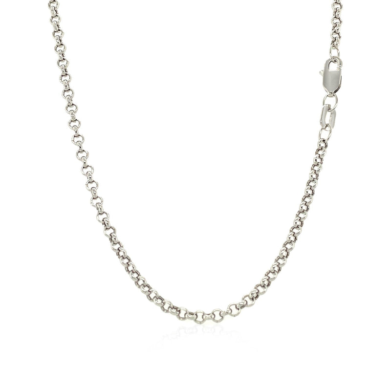 2.3mm 14k White Gold Rolo Chain - Premium Chains - Just $424.99! Shop now at Pulse Designer Fashion