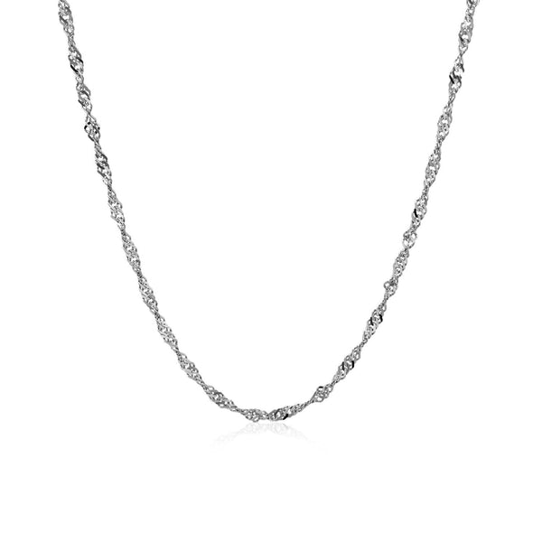 14k White Gold Singapore Chain 1.7mm - Premium Chains - Just $420.99! Shop now at Pulse Designer Fashion