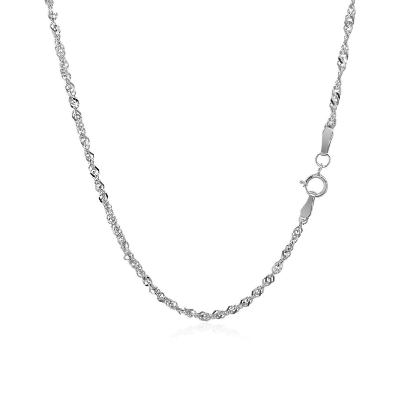 14k White Gold Singapore Chain 1.7mm - Premium Chains - Just $420.99! Shop now at Pulse Designer Fashion