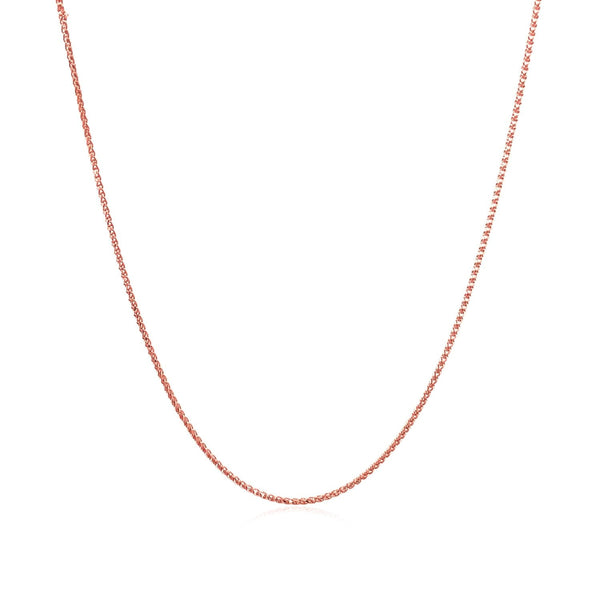 14k Rose Gold Diamond Cut Round Wheat Chain 0.6mm - Premium Chains - Just $192.99! Shop now at Pulse Designer Fashion