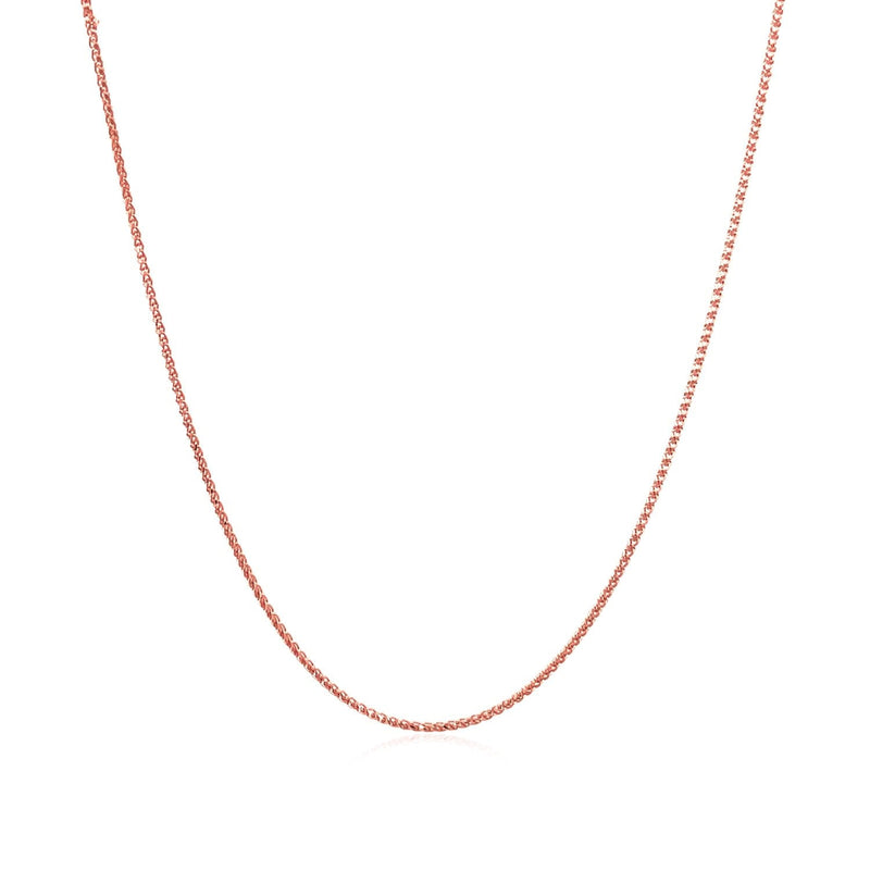 14k Rose Gold Diamond Cut Round Wheat Chain 0.6mm - Premium Chains - Just $192.99! Shop now at Pulse Designer Fashion