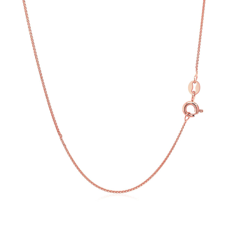 14k Rose Gold Diamond Cut Round Wheat Chain 0.6mm - Premium Chains - Just $192.99! Shop now at Pulse Designer Fashion