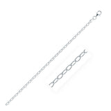 Rhodium Plated 2.5mm Sterling Silver Rolo Style Chain - Premium Chains - Just $41.99! Shop now at Pulse Designer Fashion