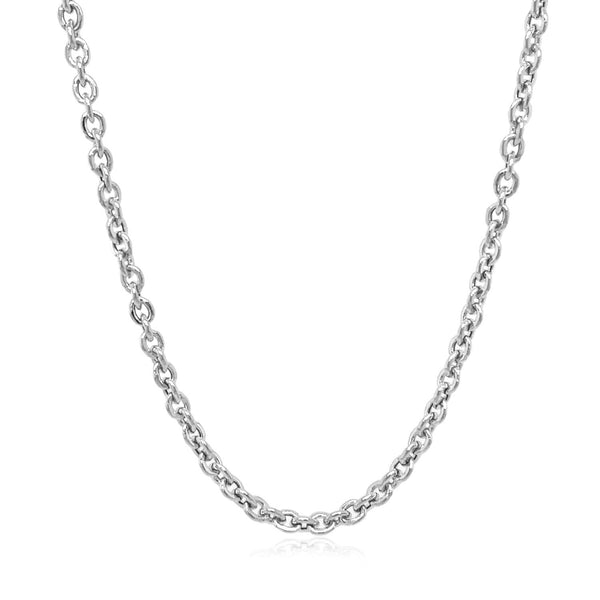 3.0mm 14k White Gold Forsantina  Lite Cable Link Chain - Premium Chains - Just $592.99! Shop now at Pulse Designer Fashion