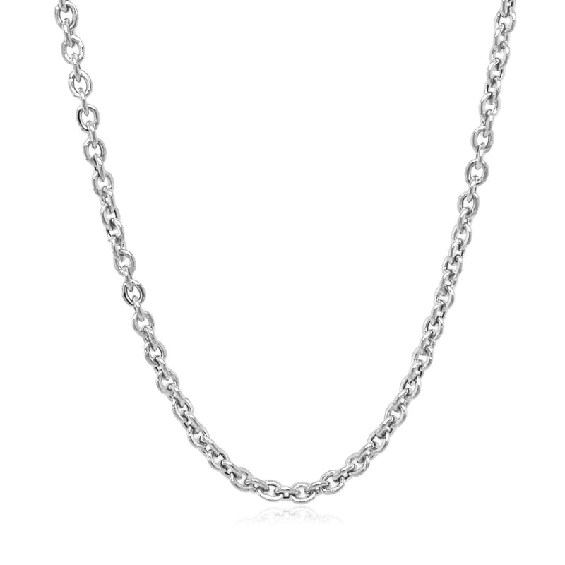 3.0mm 14k White Gold Forsantina  Lite Cable Link Chain - Premium Chains - Just $592.99! Shop now at Pulse Designer Fashion