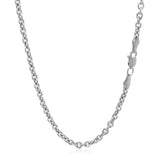 3.0mm 14k White Gold Forsantina  Lite Cable Link Chain - Premium Chains - Just $592.99! Shop now at Pulse Designer Fashion