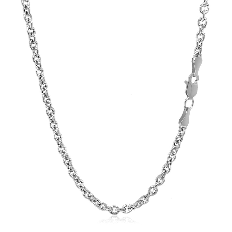 3.0mm 14k White Gold Forsantina  Lite Cable Link Chain - Premium Chains - Just $592.99! Shop now at Pulse Designer Fashion