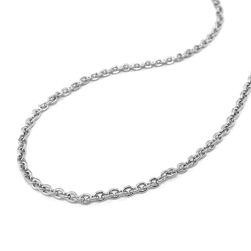 3.0mm 14k White Gold Forsantina  Lite Cable Link Chain - Premium Chains - Just $592.99! Shop now at Pulse Designer Fashion